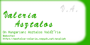 valeria asztalos business card